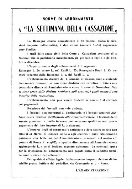 La settimana della Cassazione settimanale di giurisprudenza, legislazione, vita forense