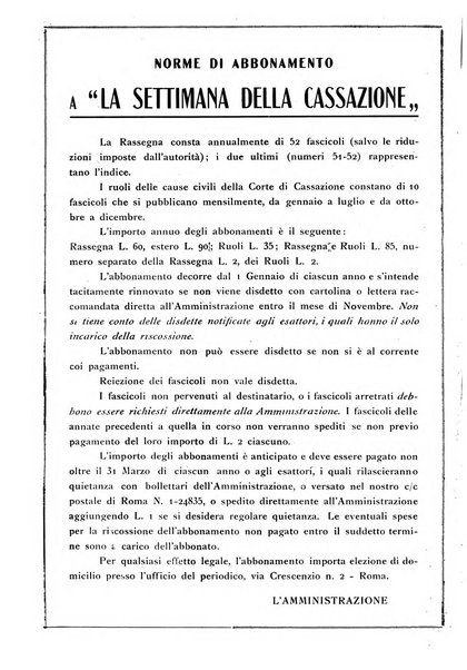 La settimana della Cassazione settimanale di giurisprudenza, legislazione, vita forense