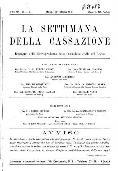 La settimana della Cassazione settimanale di giurisprudenza, legislazione, vita forense