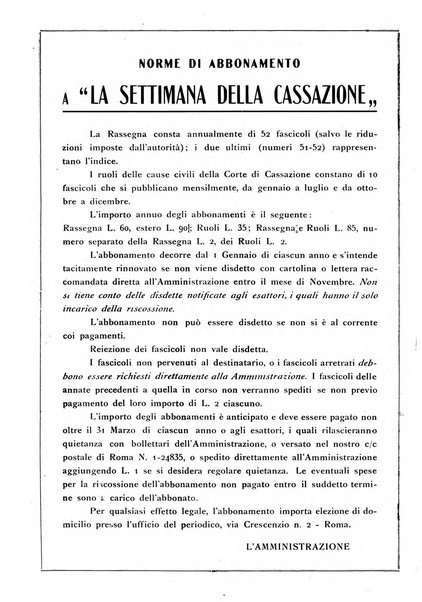 La settimana della Cassazione settimanale di giurisprudenza, legislazione, vita forense