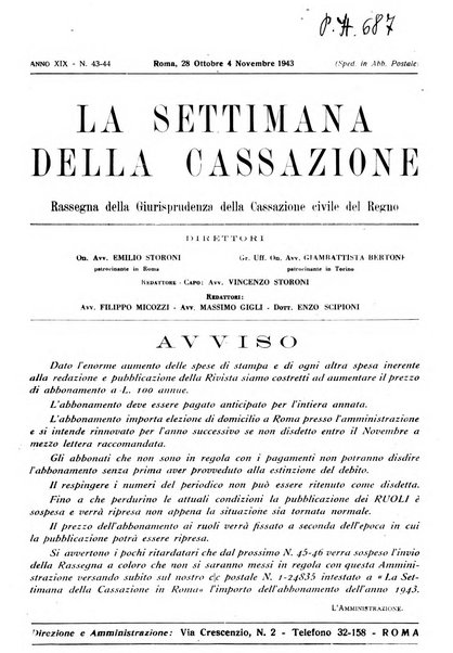 La settimana della Cassazione settimanale di giurisprudenza, legislazione, vita forense