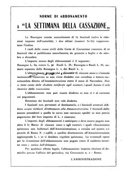 La settimana della Cassazione settimanale di giurisprudenza, legislazione, vita forense