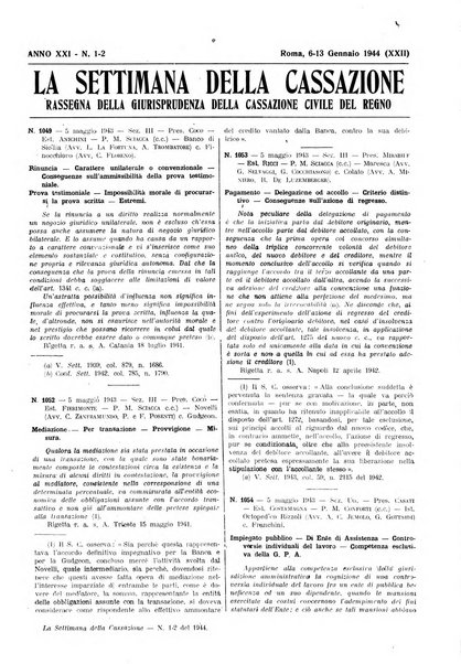 La settimana della Cassazione settimanale di giurisprudenza, legislazione, vita forense