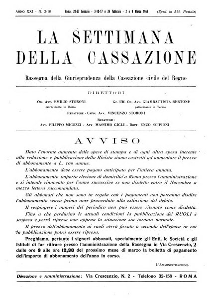 La settimana della Cassazione settimanale di giurisprudenza, legislazione, vita forense