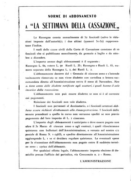 La settimana della Cassazione settimanale di giurisprudenza, legislazione, vita forense