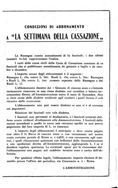 La settimana della Cassazione settimanale di giurisprudenza, legislazione, vita forense