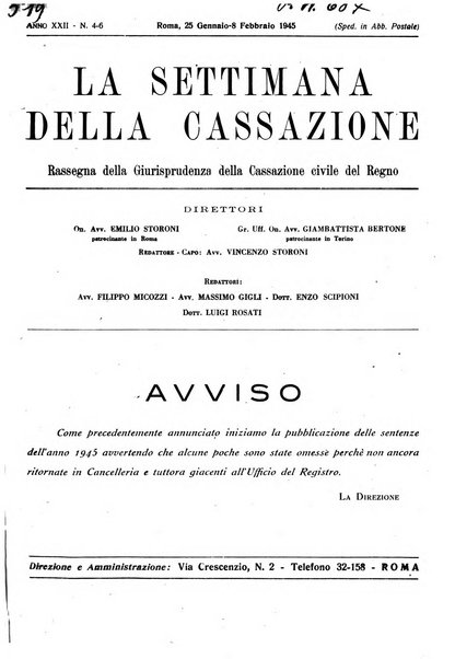 La settimana della Cassazione settimanale di giurisprudenza, legislazione, vita forense