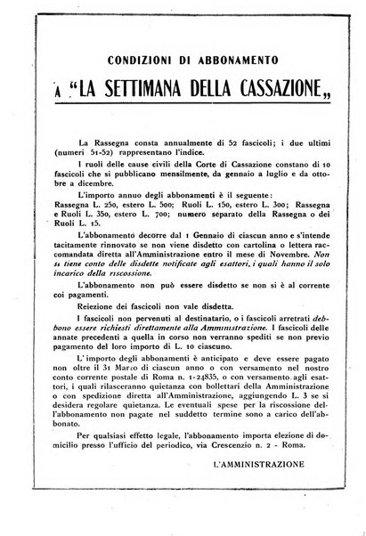 La settimana della Cassazione settimanale di giurisprudenza, legislazione, vita forense