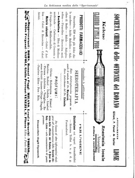 La settimana medica de Lo sperimentale organo dell'Accademia medico-fisica fiorentina