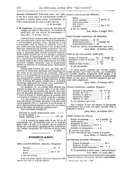 La settimana medica de Lo sperimentale organo dell'Accademia medico-fisica fiorentina