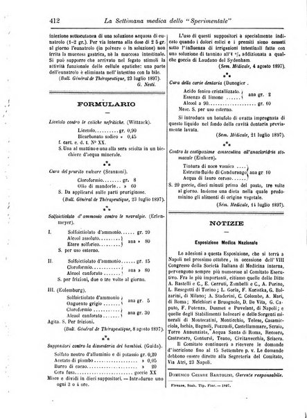 La settimana medica de Lo sperimentale organo dell'Accademia medico-fisica fiorentina