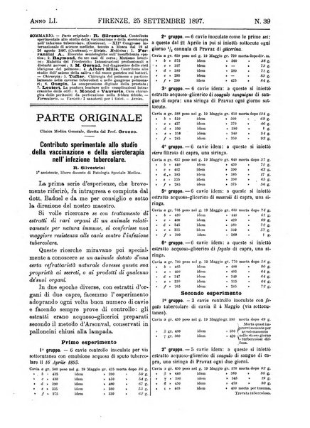 La settimana medica de Lo sperimentale organo dell'Accademia medico-fisica fiorentina