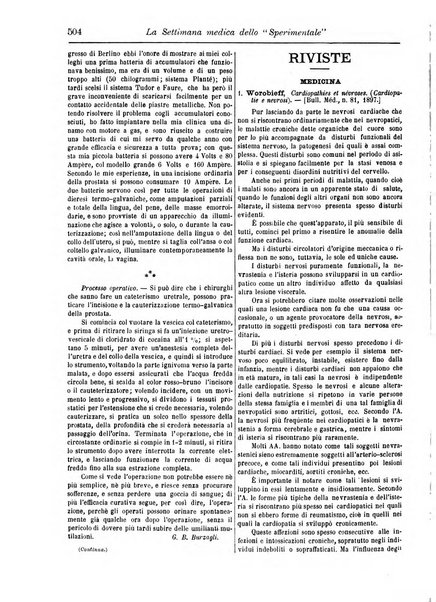 La settimana medica de Lo sperimentale organo dell'Accademia medico-fisica fiorentina