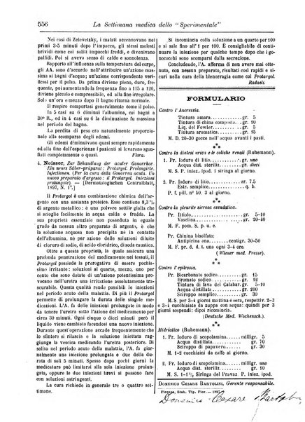 La settimana medica de Lo sperimentale organo dell'Accademia medico-fisica fiorentina