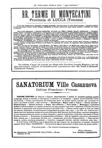 La settimana medica de Lo sperimentale organo dell'Accademia medico-fisica fiorentina