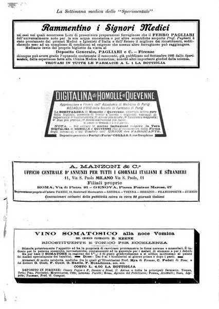 La settimana medica de Lo sperimentale organo dell'Accademia medico-fisica fiorentina