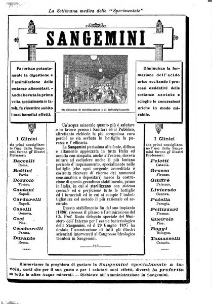 La settimana medica de Lo sperimentale organo dell'Accademia medico-fisica fiorentina