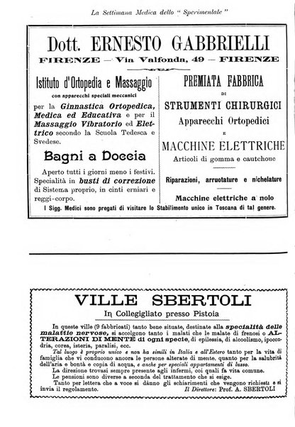 La settimana medica de Lo sperimentale organo dell'Accademia medico-fisica fiorentina