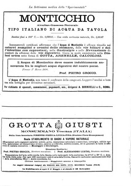 La settimana medica de Lo sperimentale organo dell'Accademia medico-fisica fiorentina