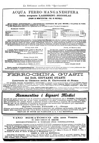 La settimana medica de Lo sperimentale organo dell'Accademia medico-fisica fiorentina