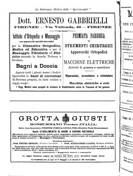 La settimana medica de Lo sperimentale organo dell'Accademia medico-fisica fiorentina