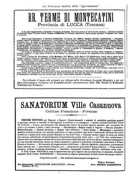 La settimana medica de Lo sperimentale organo dell'Accademia medico-fisica fiorentina