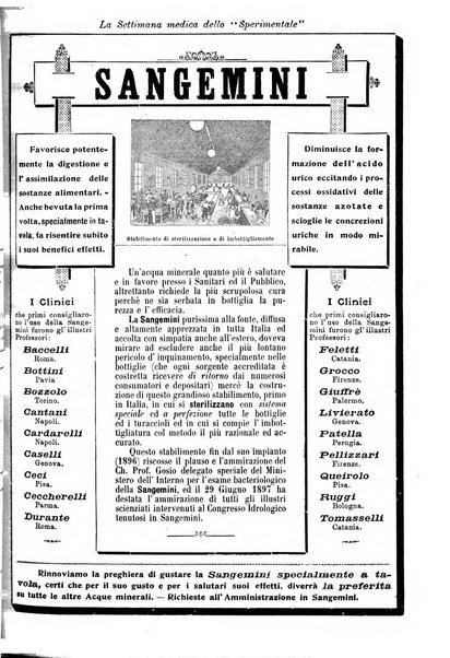 La settimana medica de Lo sperimentale organo dell'Accademia medico-fisica fiorentina