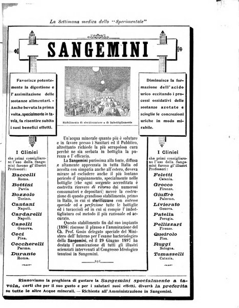 La settimana medica de Lo sperimentale organo dell'Accademia medico-fisica fiorentina