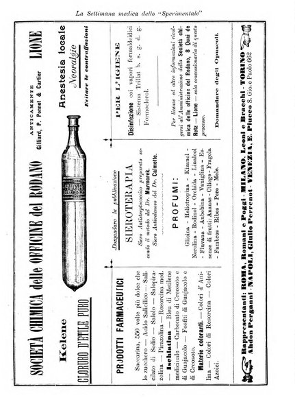 La settimana medica de Lo sperimentale organo dell'Accademia medico-fisica fiorentina