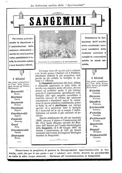 La settimana medica de Lo sperimentale organo dell'Accademia medico-fisica fiorentina