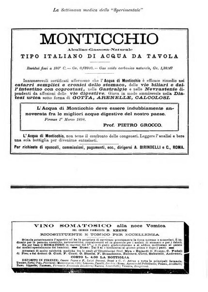 La settimana medica de Lo sperimentale organo dell'Accademia medico-fisica fiorentina