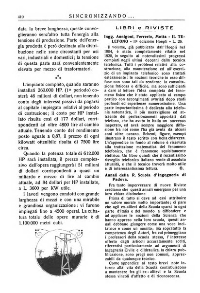 Sincronizzando rivista mensile di elettricita e varieta