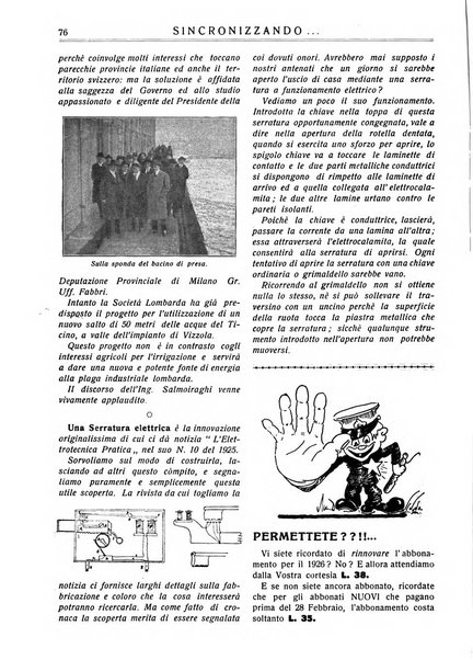 Sincronizzando rivista mensile di elettricita e varieta