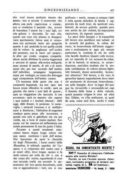 Sincronizzando rivista mensile di elettricita e varieta