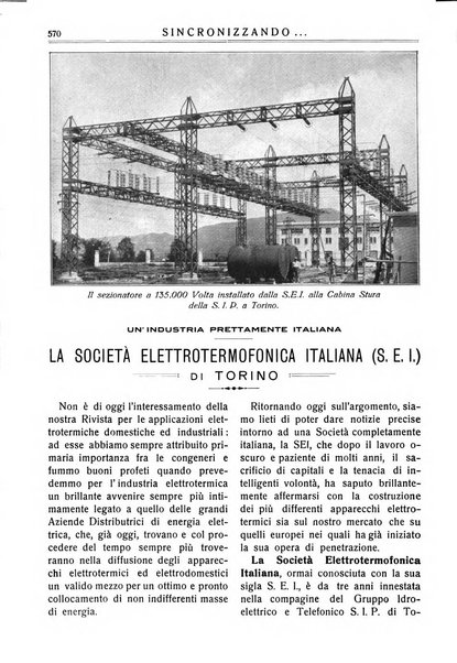 Sincronizzando rivista mensile di elettricita e varieta