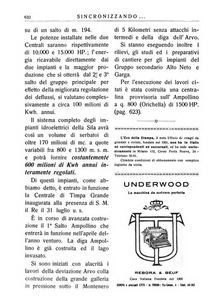 Sincronizzando rivista mensile di elettricita e varieta