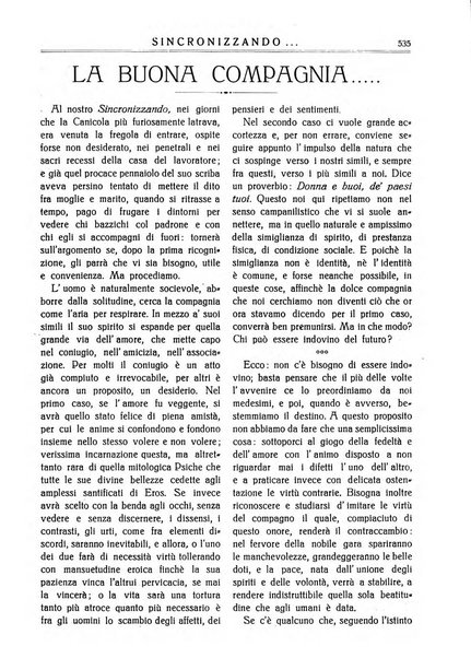 Sincronizzando rivista mensile di elettricita e varieta