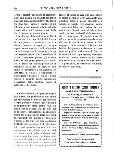 Sincronizzando rivista mensile di elettricita e varieta