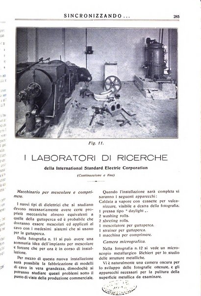 Sincronizzando rivista mensile di elettricita e varieta