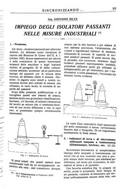 Sincronizzando rivista mensile di elettricita e varieta