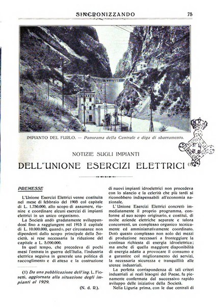 Sincronizzando rivista mensile di elettricita e varieta