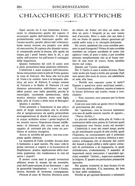 Sincronizzando rivista mensile di elettricita e varieta