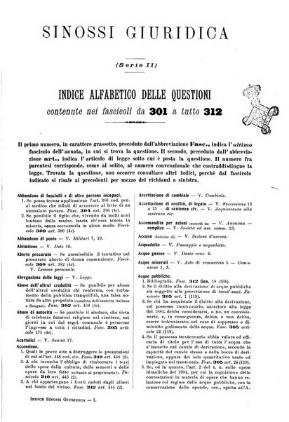 Sinossi giuridica compendio ordinato di giurisprudenza, scienza e bibliografia ...