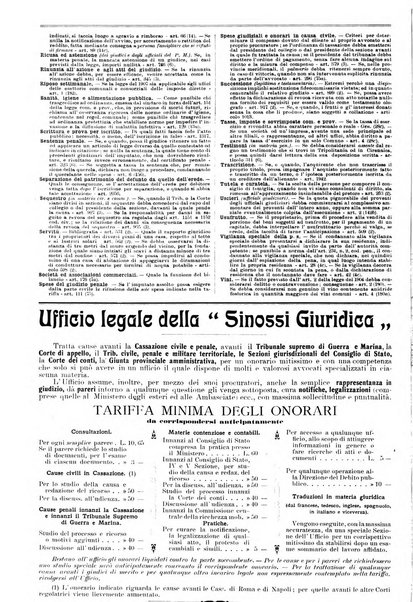 Sinossi giuridica compendio ordinato di giurisprudenza, scienza e bibliografia ...