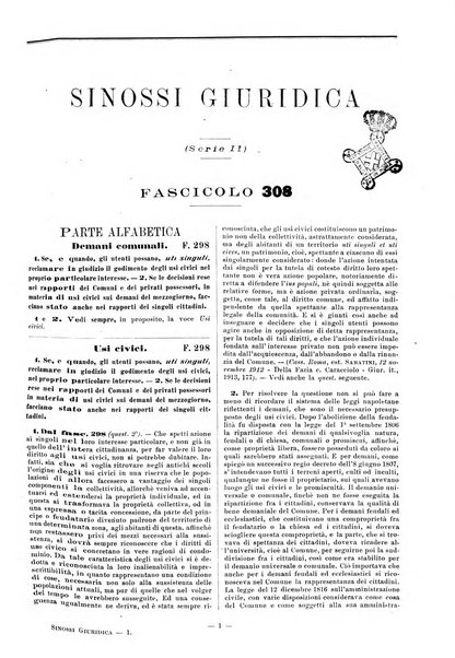 Sinossi giuridica compendio ordinato di giurisprudenza, scienza e bibliografia ...