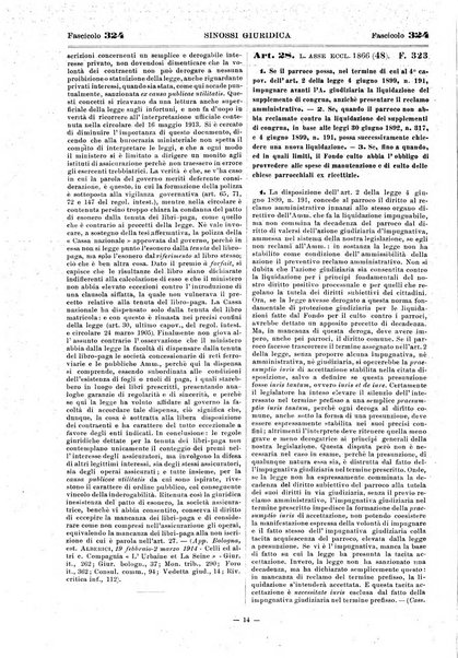 Sinossi giuridica compendio ordinato di giurisprudenza, scienza e bibliografia ...