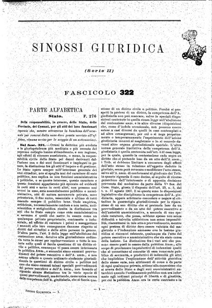 Sinossi giuridica compendio ordinato di giurisprudenza, scienza e bibliografia ...