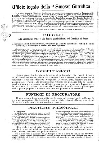 Sinossi giuridica compendio ordinato di giurisprudenza, scienza e bibliografia ...