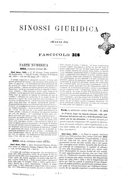 Sinossi giuridica compendio ordinato di giurisprudenza, scienza e bibliografia ...