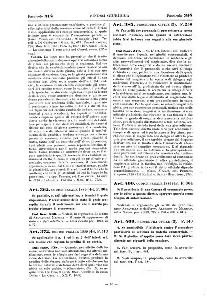 Sinossi giuridica compendio ordinato di giurisprudenza, scienza e bibliografia ...